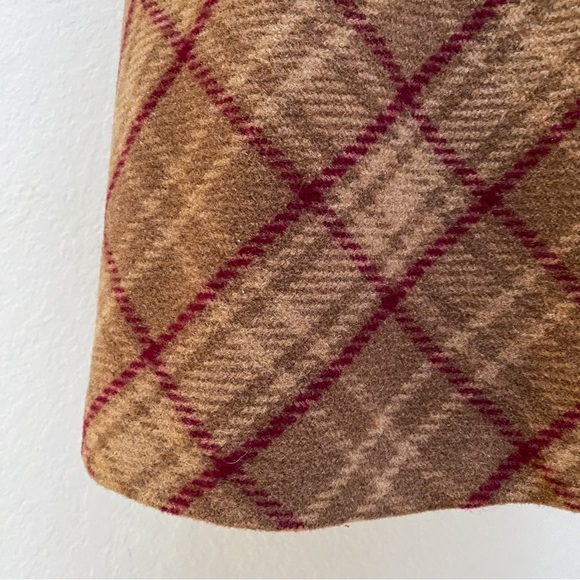 Vintage J. Crew Wool Blend Plaid Midi Skirt, Size 4 - Picture 2 of 6